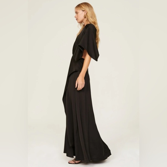 3.1 Phillip Lim Black Satin Cutout Keyhole Gala Formal Maxi Dress Size 2 - Picture 9 of 10